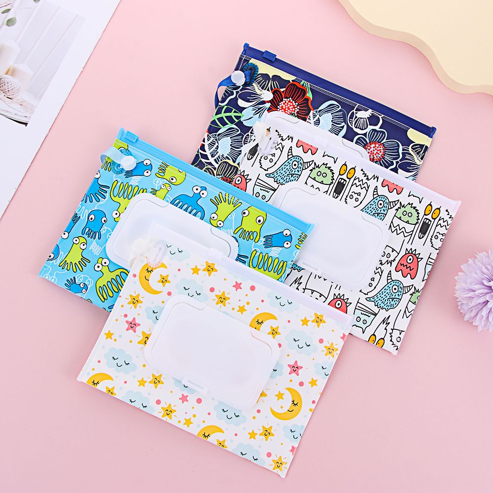 Baby Products Korean - 휴대용 플립 커버 물티슈 가방 화장품