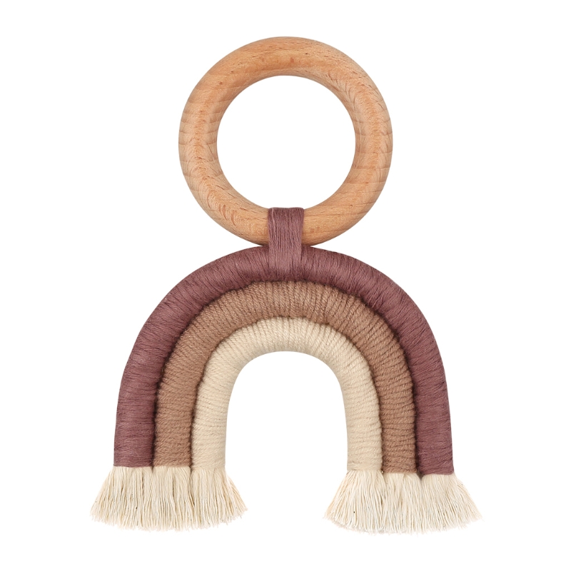 아기 Teether 무지개 술 크로 셰 뜨개질 무지개  - Baby Products Photos 리뷰 및 가격